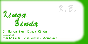 kinga binda business card